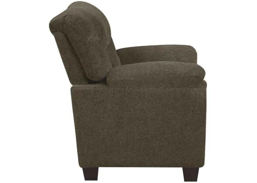 Clementine Upholstered Chair with Nailhead Trim Brown