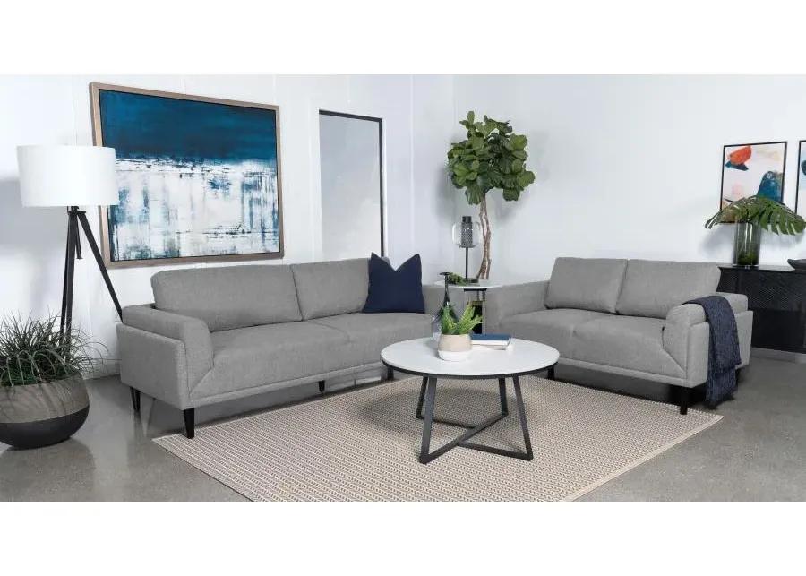 Rilynn 2-piece Upholstered Track Arms Sofa Set Grey