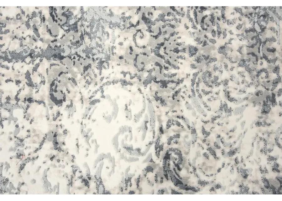 Chelsea Cream/Gray Vine/Scroll Polyester 2'7" x 9'6" Runner Rug