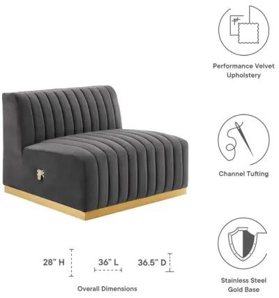 Conjure Channel Tufted Performance Velvet Armless Chair