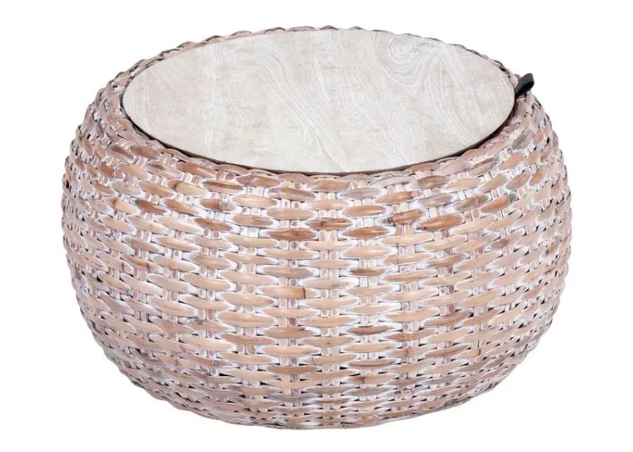 Klayrisa Wood Rattan Coffee Table