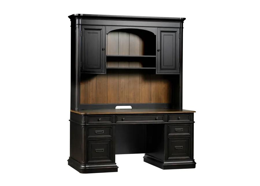 Roanoke Black Credenza & Hutch SET