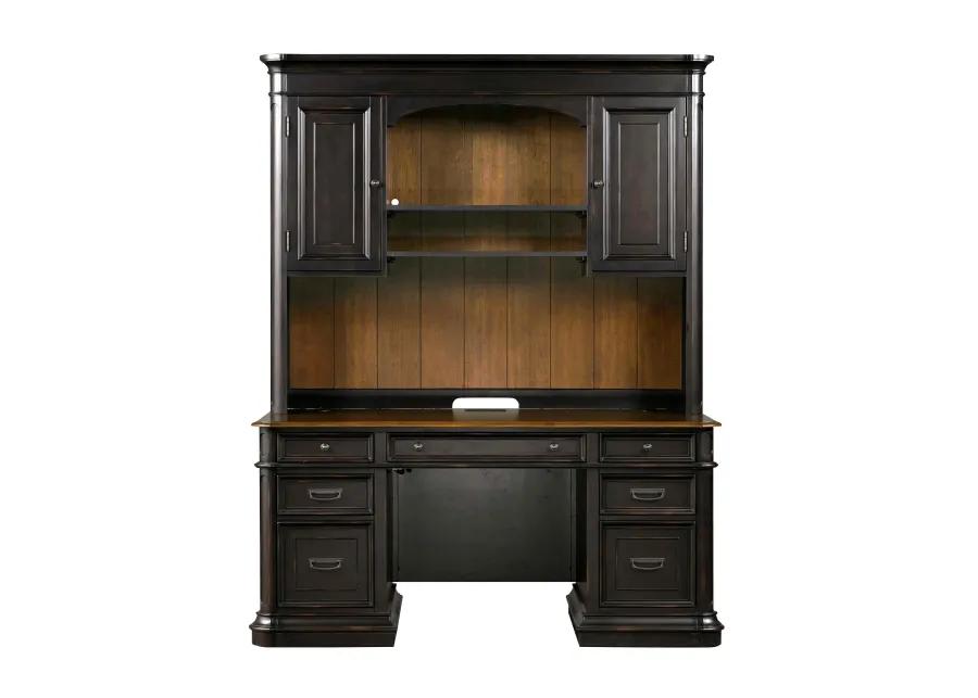 Roanoke Black Credenza & Hutch SET