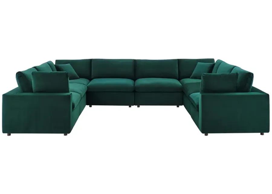 Commix Down Filled Overstuffed Performance Velvet 	8-Piece Sectional Sofa