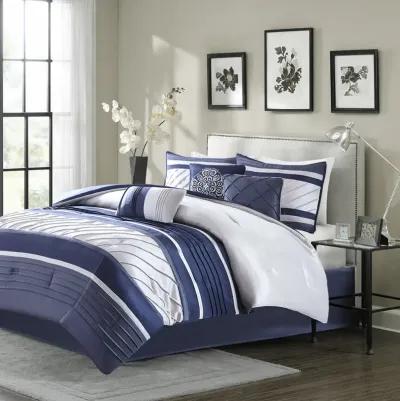 Madison Park Blaire Navy 7 Piece Comforter Set