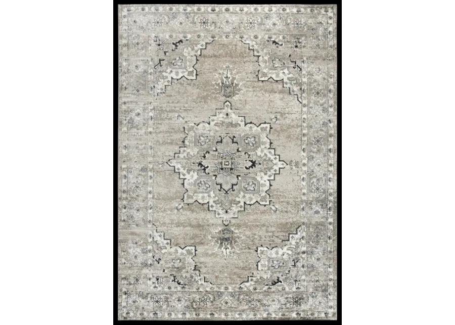 Encore Med. Brown Traditional Medallion Polypropylene 8' x 10' Rectangle Rug