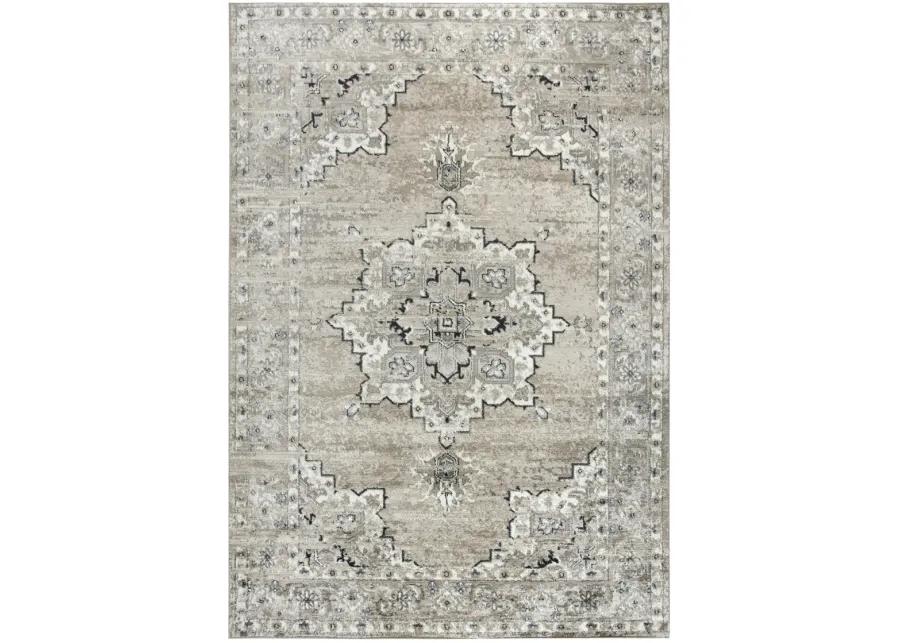 Encore Med. Brown Traditional Medallion Polypropylene 8' x 10' Rectangle Rug