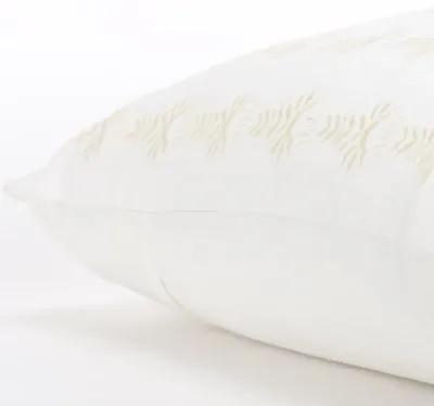 botanical stripe white  Pillow