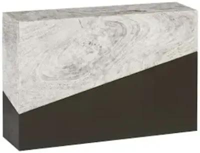 geometry console table, gray stone