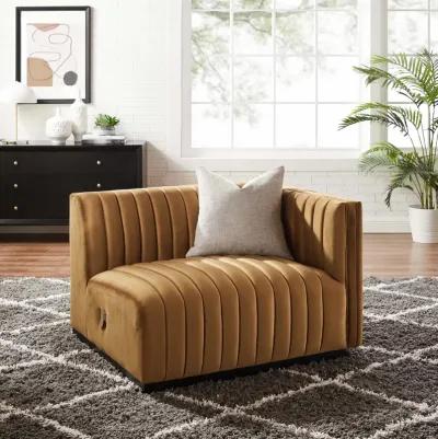 Conjure Channel Tufted Performance Velvet Right-Arm Chair