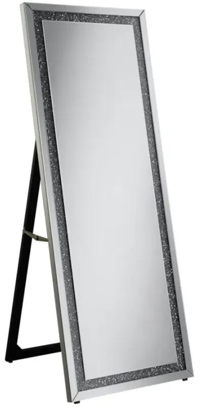 Novak Rectangular Cheval Floor Mirror Silver