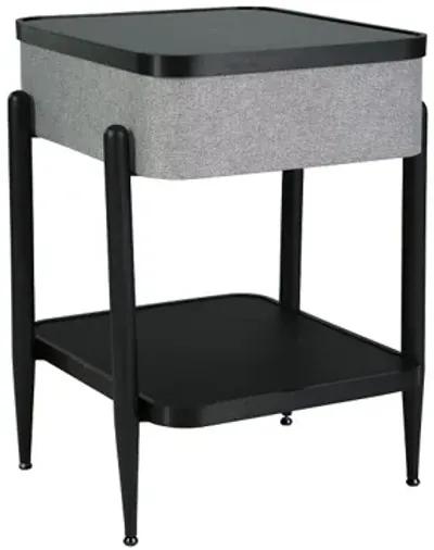 Jorvalee USB Accent Table w/ Speaker in Gray/Black