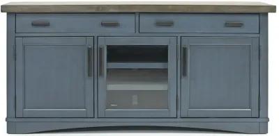 Americana Media Console in Blue, 63 Inch