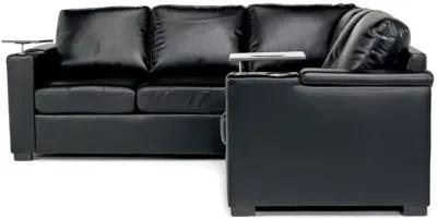 Luigi Full Tux Sleeper Sectional w/ USB Charger in Black, Right Facing