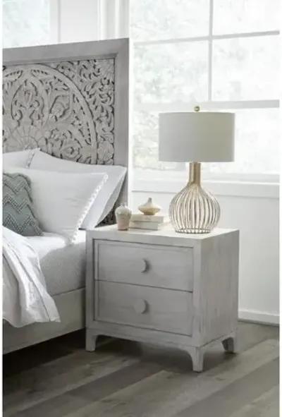 Boho Chic Nightstand in Washed White