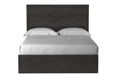 Stelsie Panel Bed in Charcoal, Queen