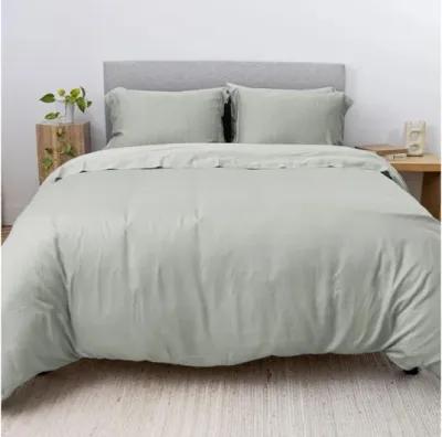 Iced Duvet Coverlet in Mist Green, Queen