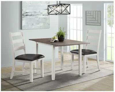 Tuttle Dining Table & 2 Chairs in White