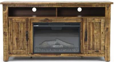 Cannon Valley Fireplace Console in Brown