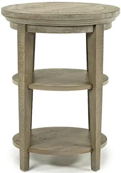 Bay Creek End Table in Light Gray, Round