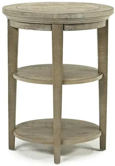 Bay Creek End Table in Light Gray, Round