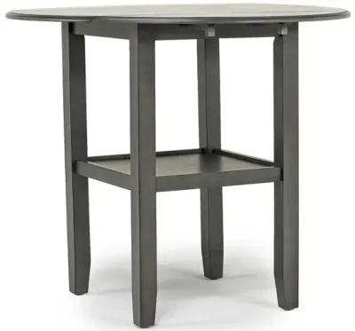 Gia Counter Height Extendable Round Dining Table & 2 Stools in Gray