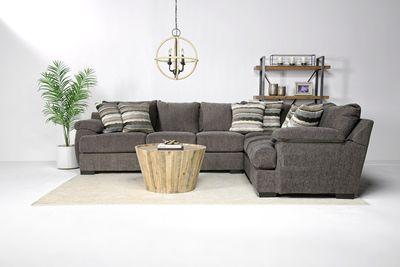 Bermuda Tux Sofa Sectional in Victory Sterling, Left Facing