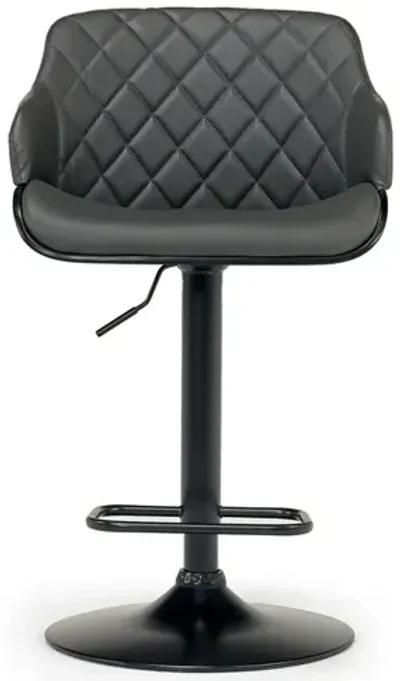 Toby Adjustable Swivel Barstool in Black & Gray