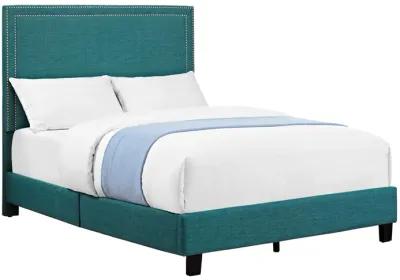 Emery Upholstered Bed in Teal, Full