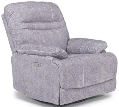 Roscoe Power Gliding Recliner in Forester Light Gray