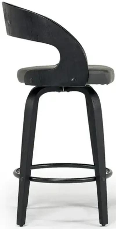 Shelly Counter Height Swivel Stool in Black & Gray