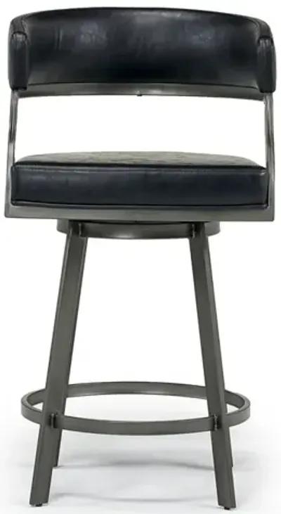 Saturn Counter Height Swivel Stool in Mineral & Black