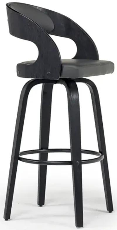 Shelly Swivel Barstool in Black & Gray