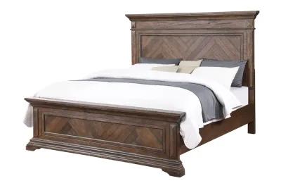 Jolie Vue Panel Bed, Dresser & Mirror in Brushed Walnut, Queen