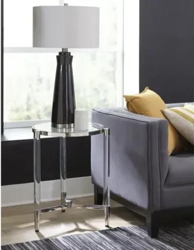 Marilyn End Table in Glass/Acrylic/Polished Stainless Steel