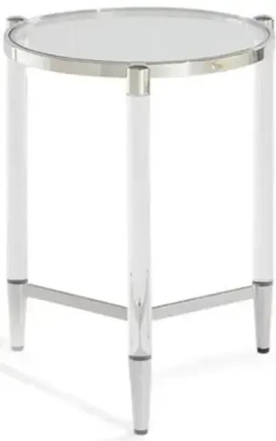 Marilyn End Table in Glass/Acrylic/Polished Stainless Steel