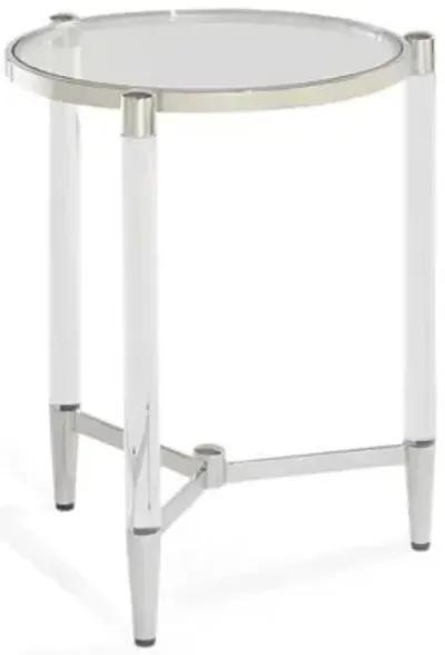 Marilyn End Table in Glass/Acrylic/Polished Stainless Steel