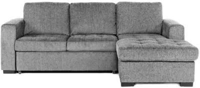 Claire Full Pullout Sofa Chaise in Posh Smoke, Right Facing