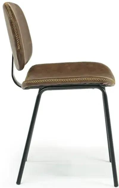 James Side Chair in Mocha Leather