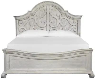 Bellamy Arch Panel Bed, Dresser & Mirror in White, Queen