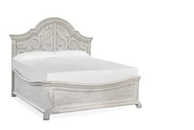 Bellamy Arch Panel Bed, Dresser & Mirror in White, Queen