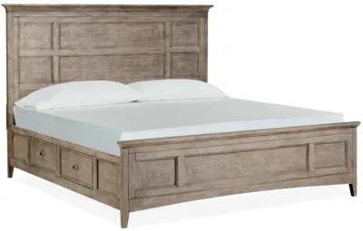 Bay Creek Panel Bed w/ Storage in Light Gray, Queen