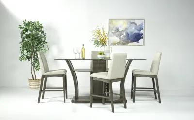 Dapper Counter Height Dining Table & 4 Stools in Gray