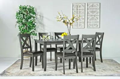 Palm Springs Dining Table & 6 Chairs in Gray