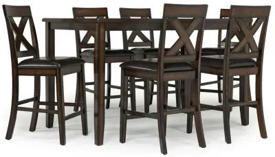 Palm Springs Counter Height Dining Table & 6 Stools in Brown