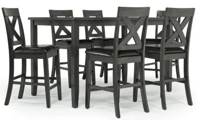 Palm Springs Counter Height Dining Table & 6 Stools in Gray