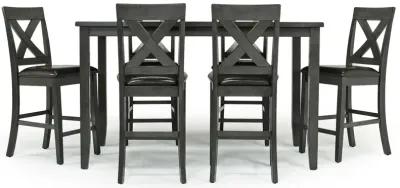 Palm Springs Counter Height Dining Table & 6 Stools in Gray