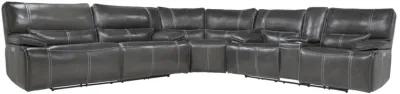 Sofia 3 Piece 3 Power Sectional in Gray Leather