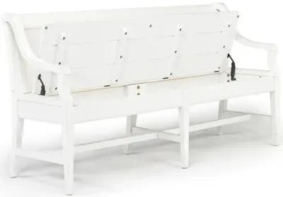 Bay Creek High Back Bench w/ Storage in Chalk White