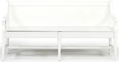 Bay Creek High Back Bench w/ Storage in Chalk White